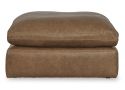 Large Ottoman in Genuine Leather Upholstery with Non-skid legs - Emita
